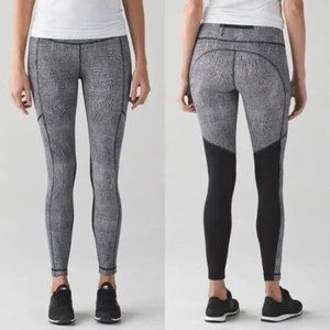 Lululemon Speed Tight V Fall Net Crop Leggings 2 Athletic Running Gym Workout